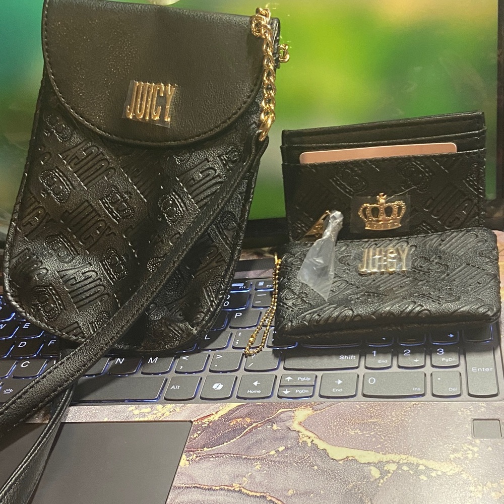 Juicy Couture 3pc Black Crossbody Bag set